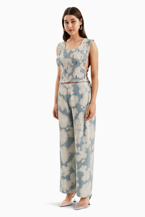 Cloud White Lazercut Bib and Pants Set