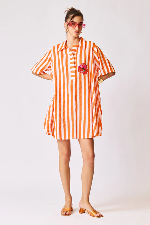 Resort Stripe Shirt Dress