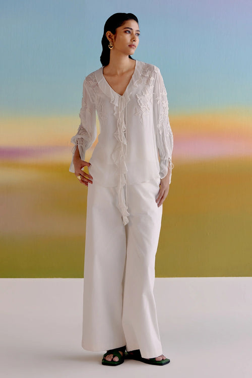 White Lily Georgette Shirt