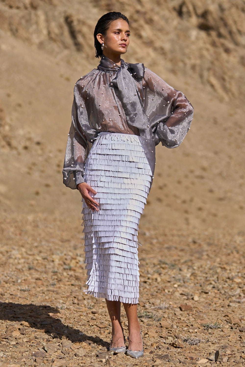 Cascading Teardrop Sequin Skirt
