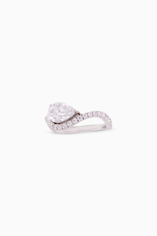 Dual Pear Solitaire Ring