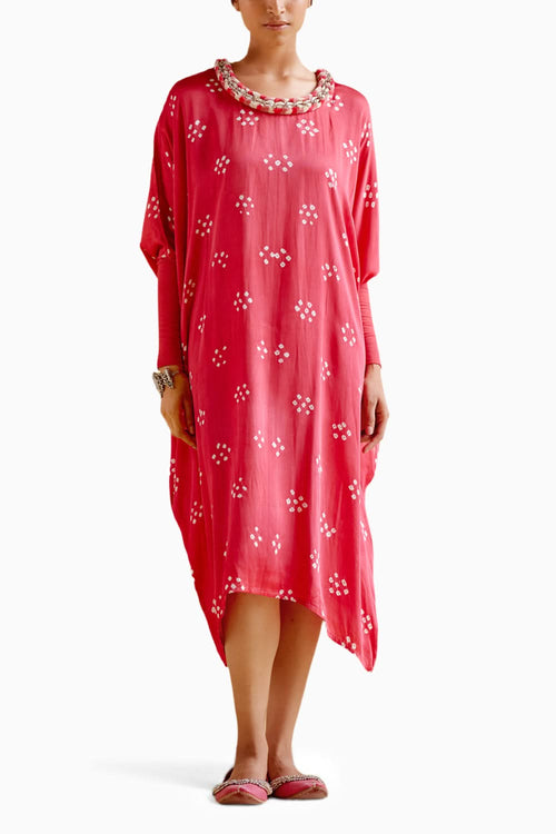 Annapoorna Pink Bandhini Kaftan