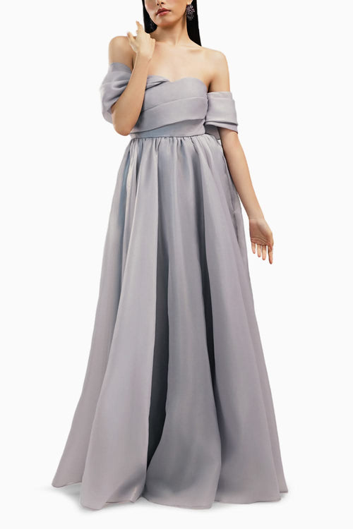 Celeste Off-Shoulder Pleated Dress