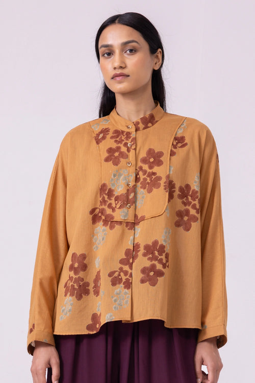 Taro Floral Hand Printed Top