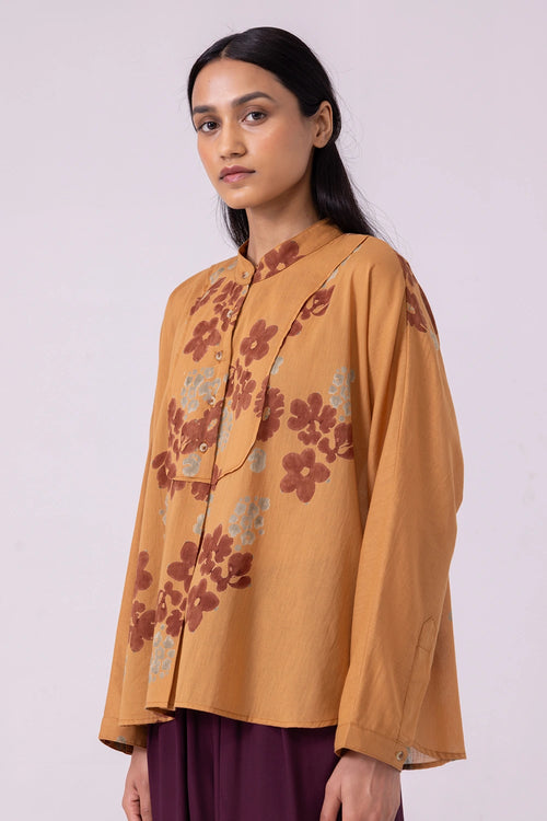 Taro Floral Hand Printed Top
