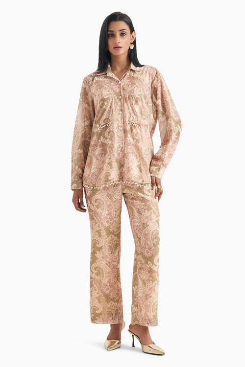 Olive Blush Paisley Co-ord Set