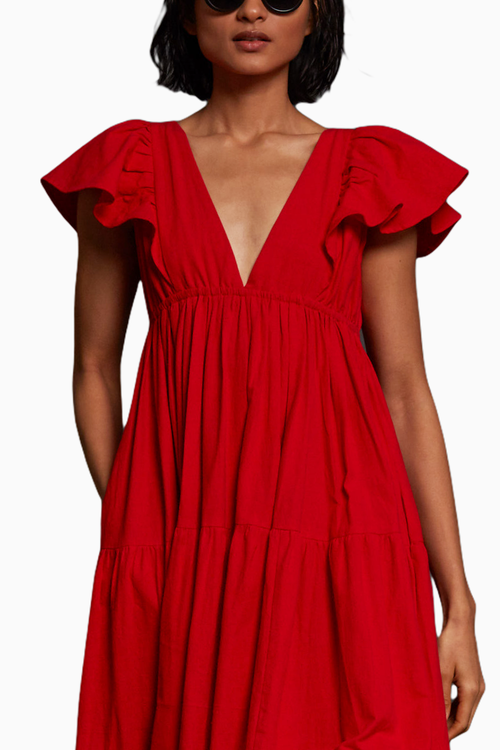 Red Tiered Gown