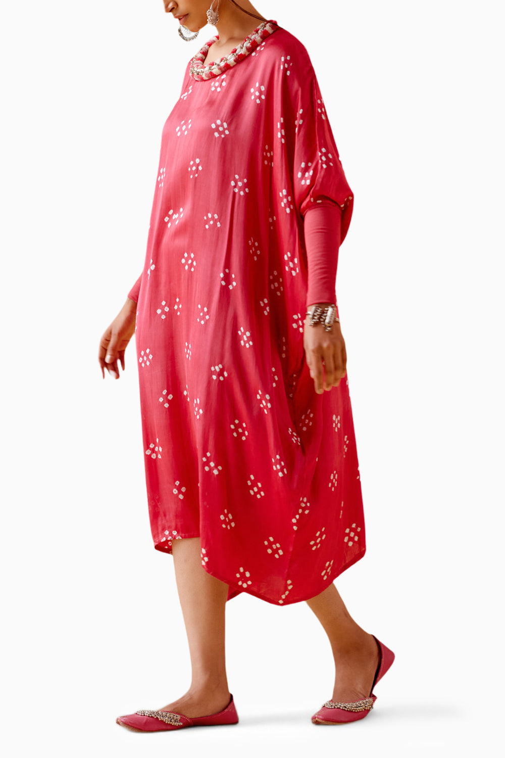 Annapoorna Pink Bandhini Kaftan