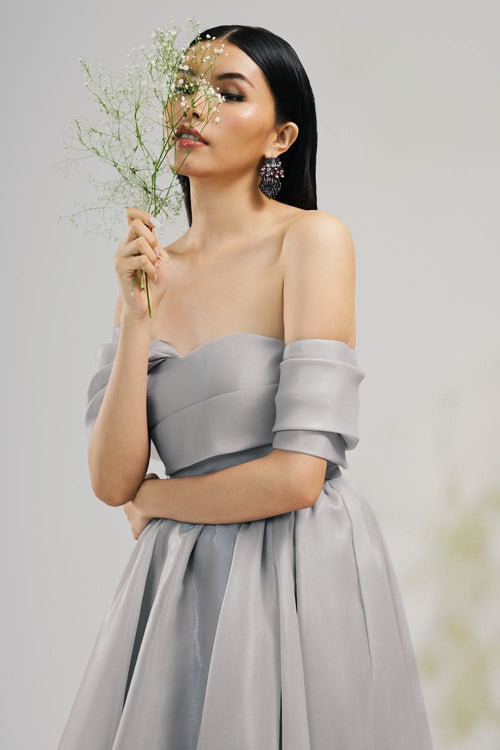 Celeste Off-Shoulder Pleated Dress