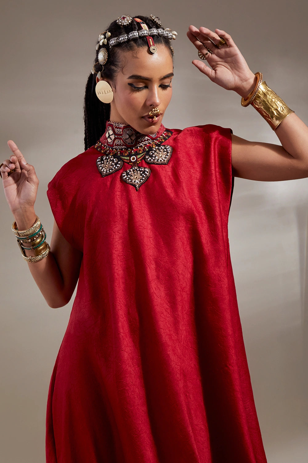 Sindoor Anka Veni Printed Dupatta Jacket Set