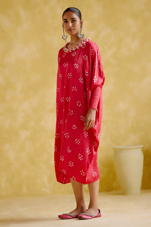Annapoorna Pink Bandhini Kaftan