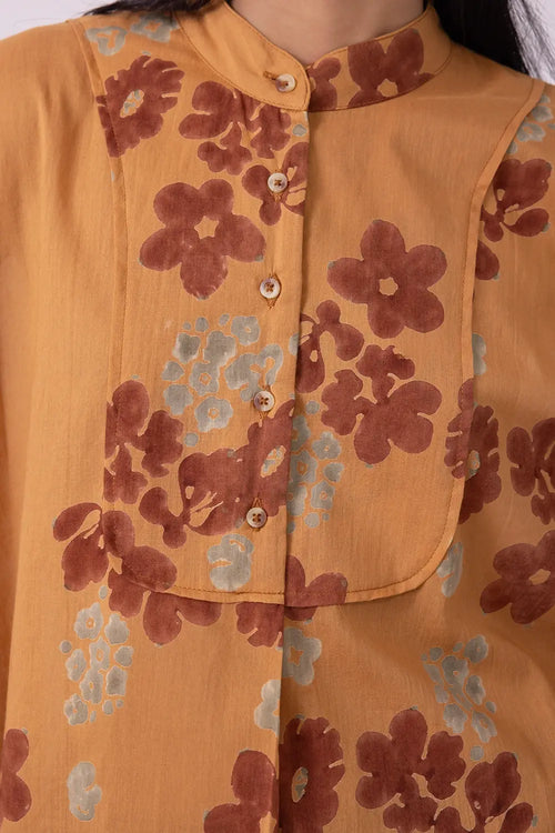 Taro Floral Hand Printed Top