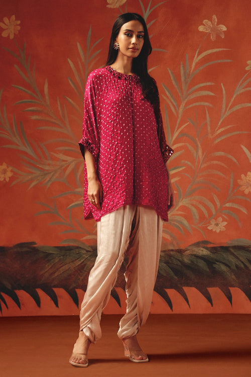 Wild Berry Bandhani Easy Tunic Top