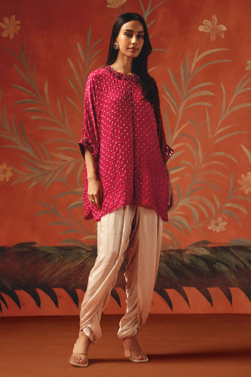 Wild Berry Bandhani Easy Tunic Top