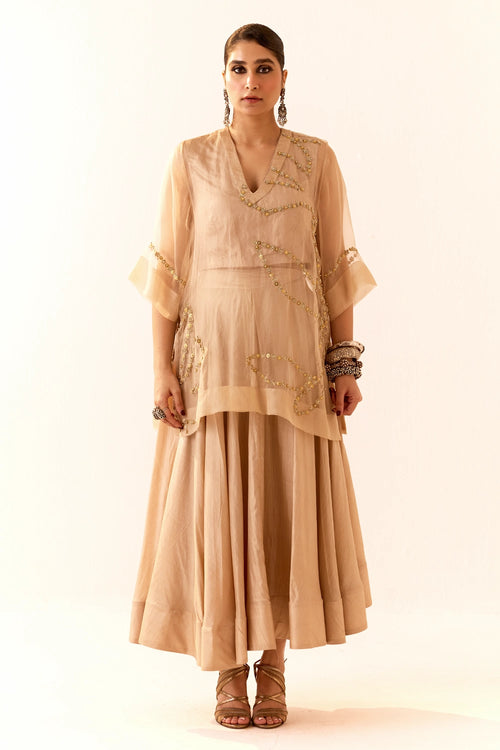 Soft Beige Lehenga Set