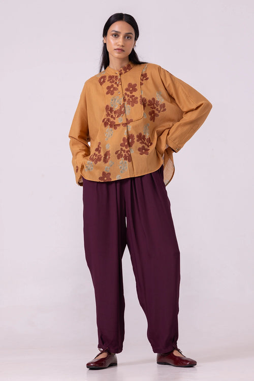 Taro Floral Hand Printed Top