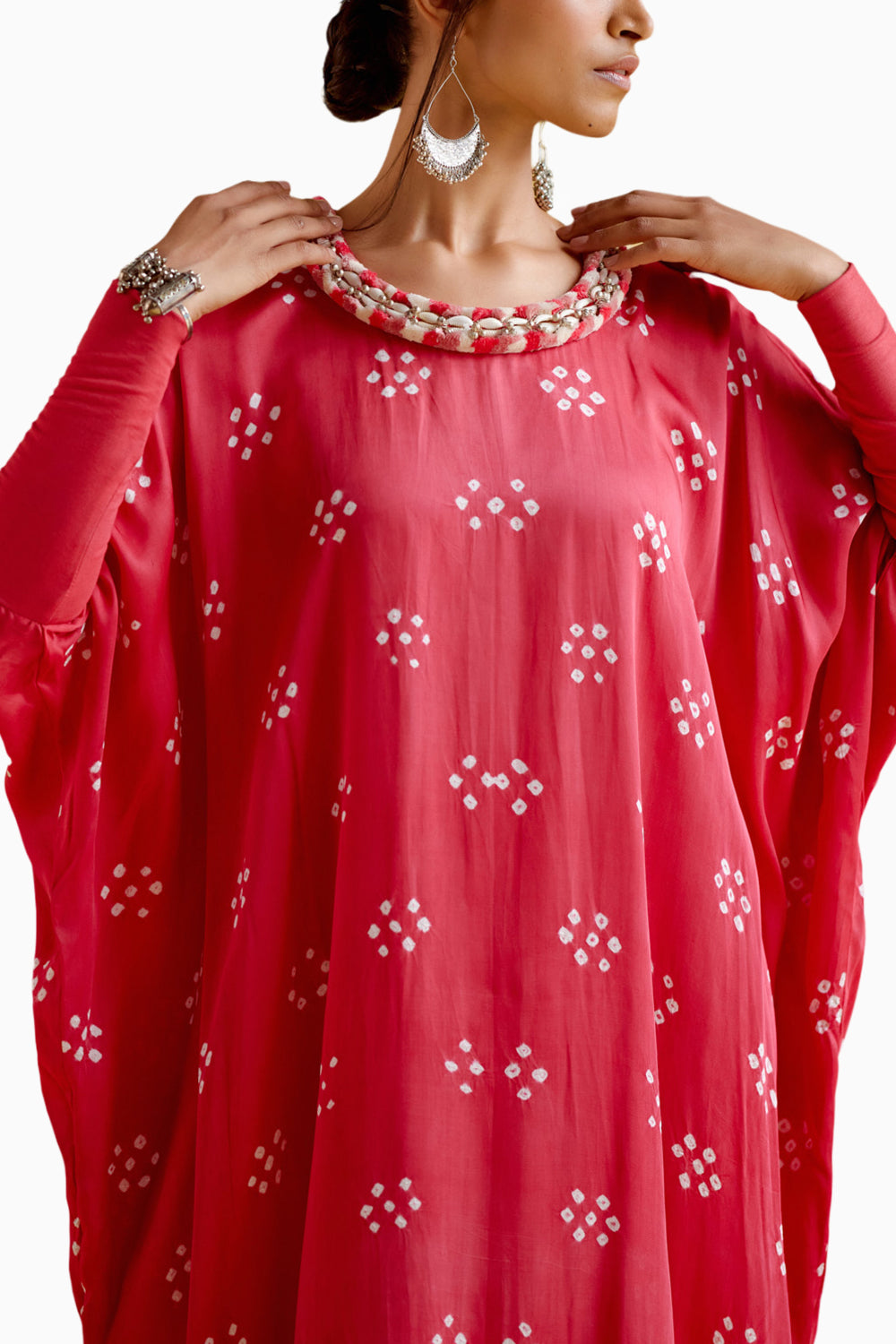 Annapoorna Pink Bandhini Kaftan