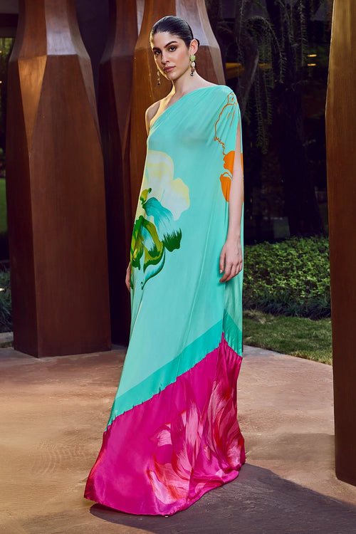 Placement One-Shoulder Kaftan