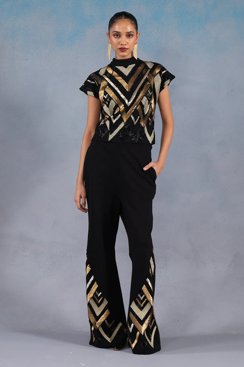 Black and Gold Gatsby Pants