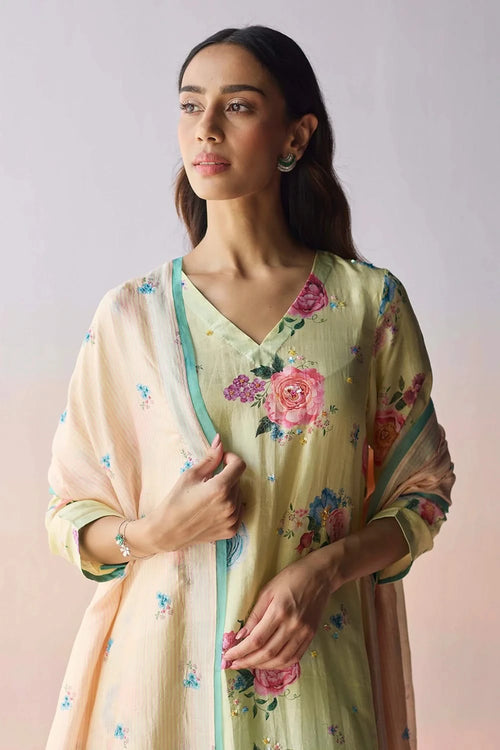 SoulFlower Green Dupatta