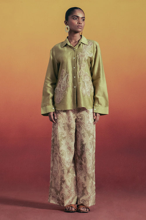 Olive Paisley Set