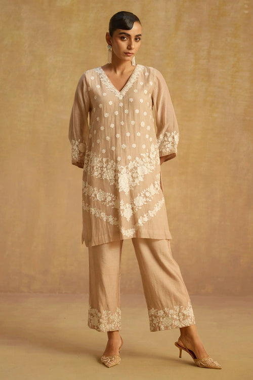Zeenat Beige Co-ord Set