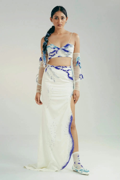 The Ocean Waves Bustier and Maxi Skirt Set