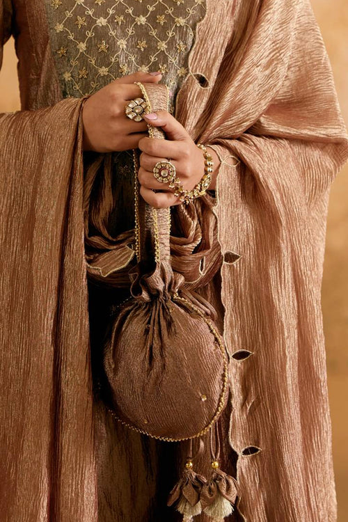Bronze Beaded Potli Bag