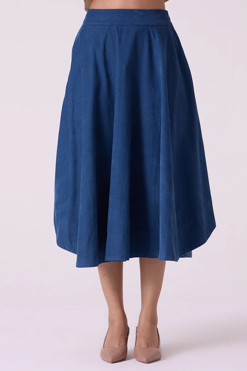 Boga Blue Needlecord Skirt