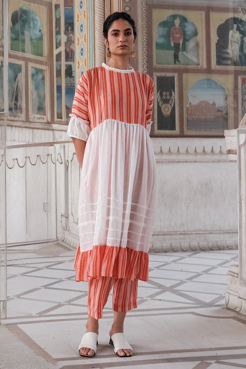Trellis Gathers Tunic Co-ord Set