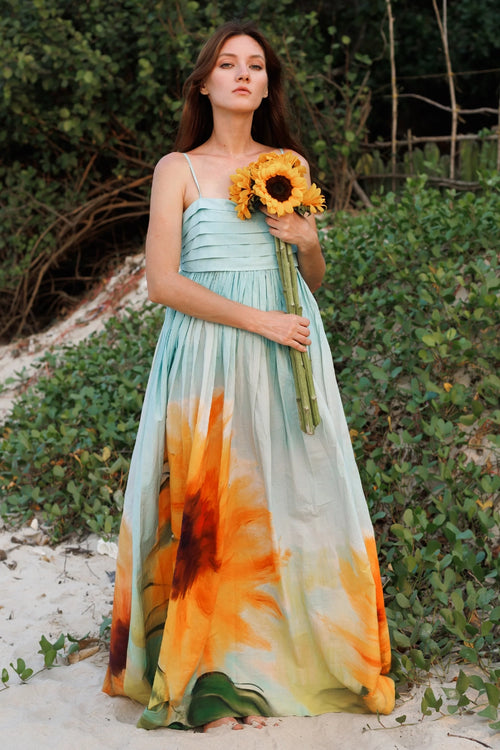 Sunflower Pleated Dress