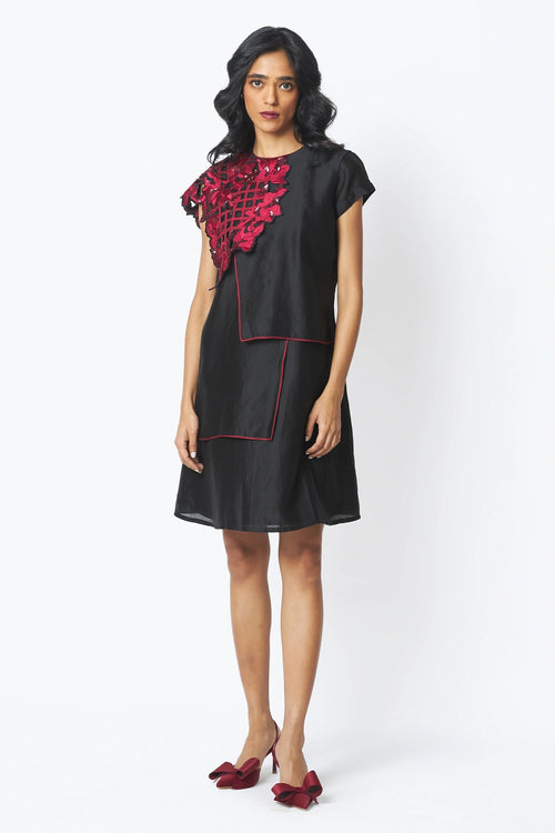 Monica Shoulder Bib Ladder Dress