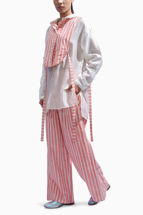 Blush Pink Stripe Yoke Co-ord Set