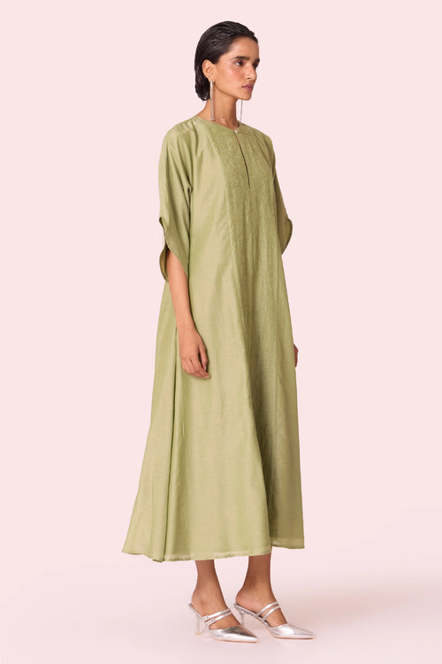 Volya Green Embroidered Dress