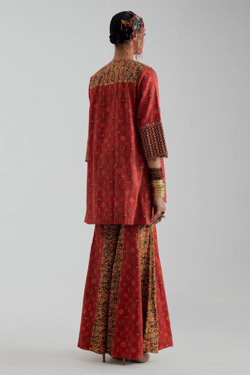 Mitra Sindoor Short Kurta Set