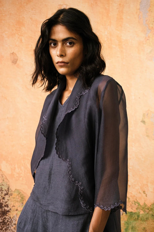 Stone Blue Luna Jacket with Top and Pants