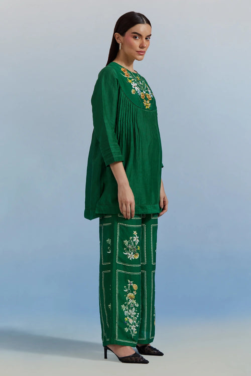 Green Bouquet Top and Pant Set