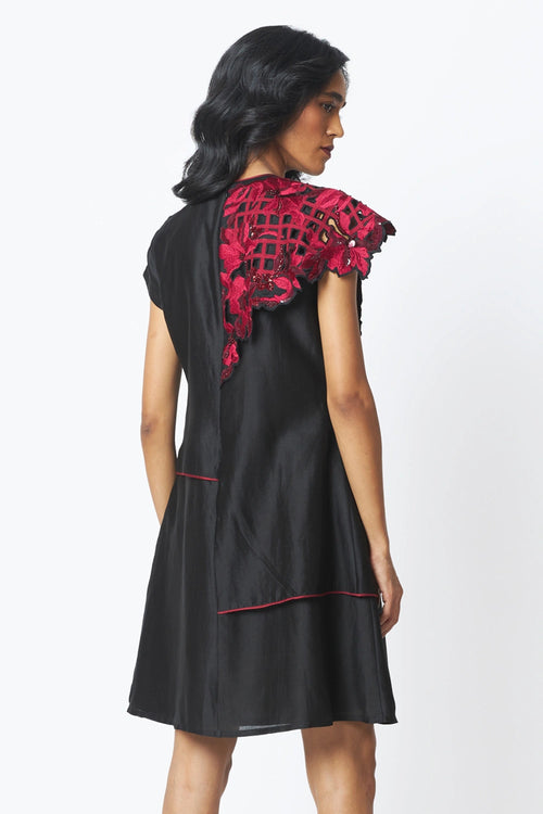 Monica Shoulder Bib Ladder Dress