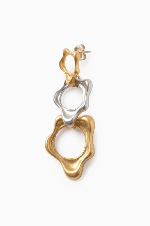 Dual Tone Fluid Trio Earring