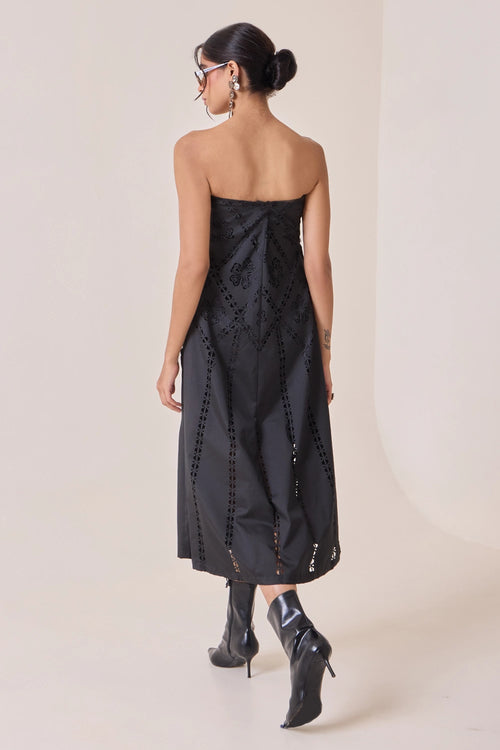 Noir Art-Cut Tube Dress