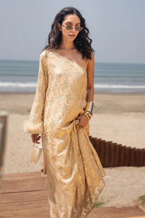 Gold One Shoulder Kaftan