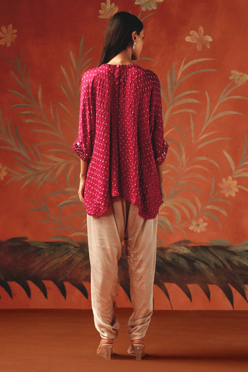 Wild Berry Bandhani Easy Tunic Top