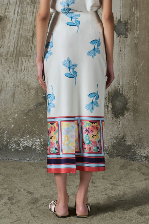 Blooming Edge Straight Midi Skirt
