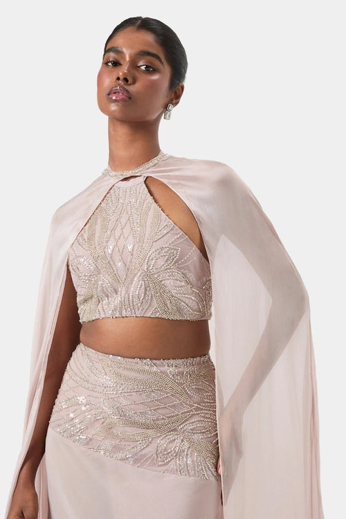 Dusk Embellished Overlay Cape