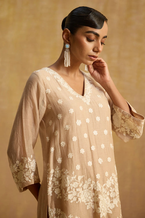 Zeenat Beige Co-ord Set