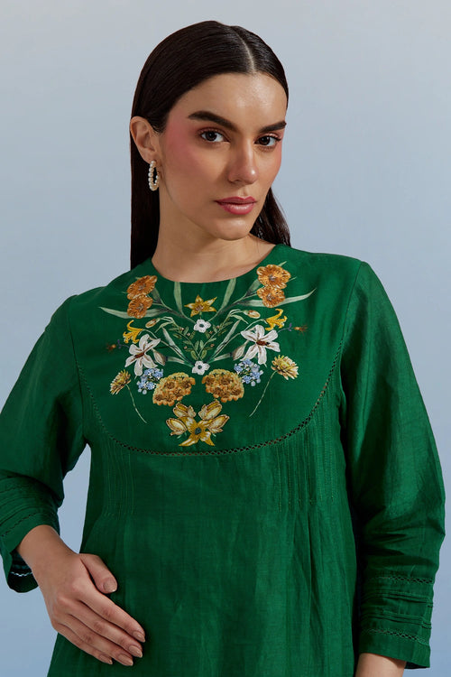 Green Bouquet Top and Pant Set