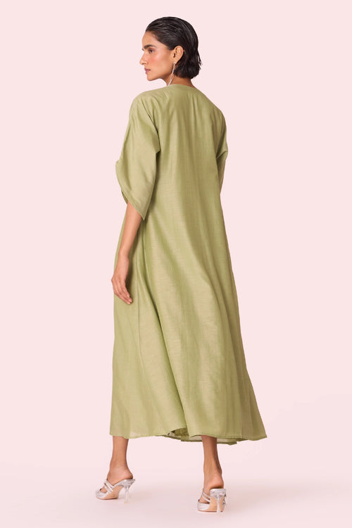 Volya Green Embroidered Dress