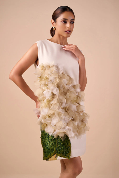 Dark Hue Hydrangea Shift Dress