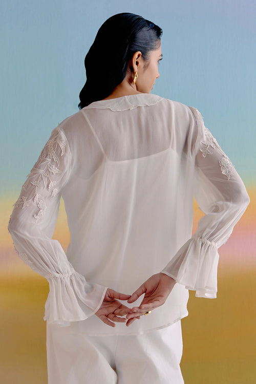 White Lily Georgette Shirt