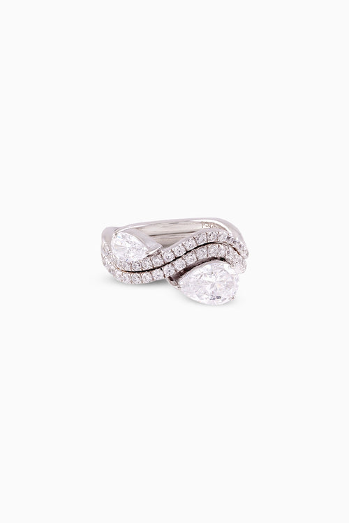 Dual Pear Solitaire Ring